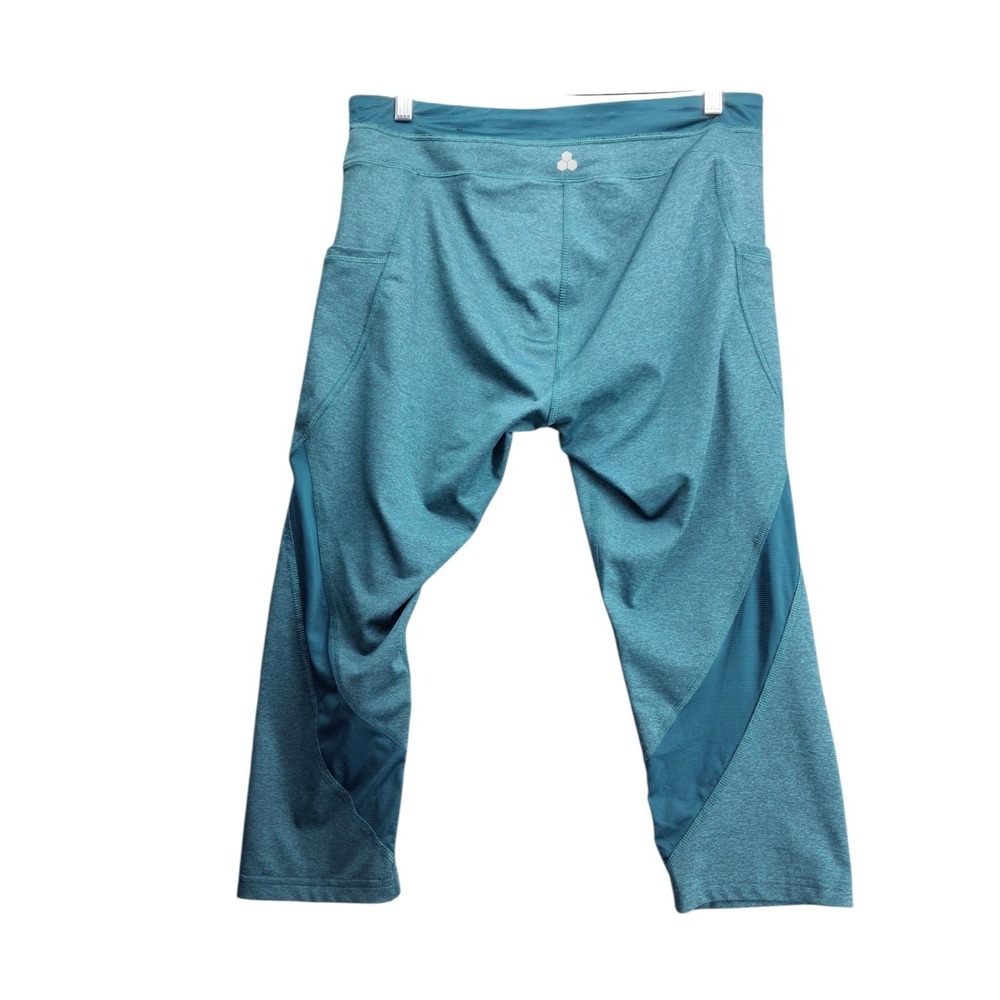 Tek Gear Women's Capri Leggings XXL Teal Athletic Workout Yoga Pants Pockets - Picture 3 of 10